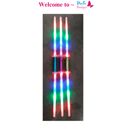 Dual Toy (LWS LA Wholesale Store 1 Galactic Wars Dual Lightsaber 2 Sided Double Light Up Kids Star Toy Sword & ** 1 Free miniature)