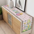 thumbnail image 4 of Happy Easter Table Runner - 90 Inch Long, Kitchen Dining Table Runner Dresser Scarves, Spring Gnomes Duck Floral Eggs Pink Plaid Farmhouse Decor for Coffee Tables Wedding Party Banquet, 4 of 8