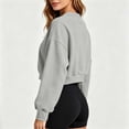 thumbnail image 5 of Hurxie Cropped Sweatshirt for Women, V Neck Acid Wash Crop Pullover, Soft Fleece Long Sleeve Sweatshirt for Women Gray,M, 5 of 6