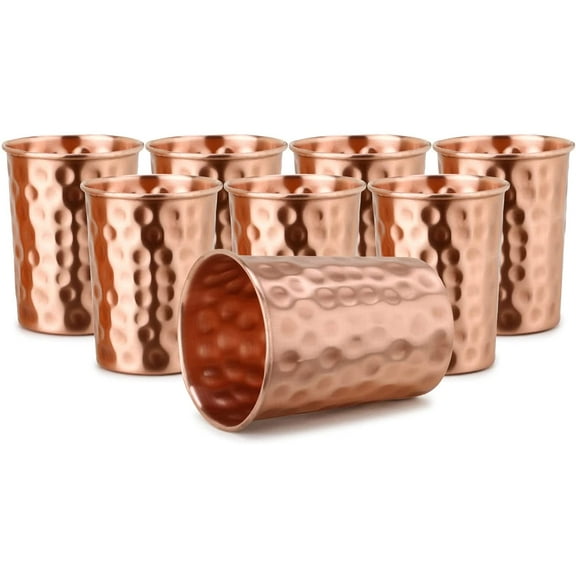 Zap Impex Pure Copper Hammered Glasses Moscow Mule Tumbler (Set of 8) Color: Brown