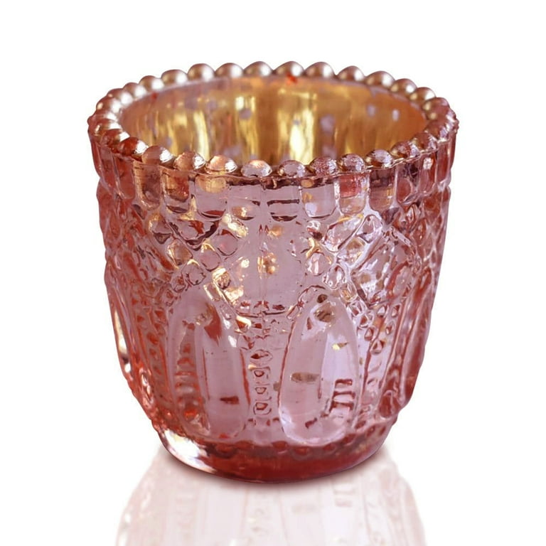 Hot Pink Glass Votive Candle Holder