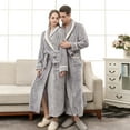 thumbnail image 3 of Awdenio Mens Womens Pajama Robes Solid Casual Waist Tie Cardigan Skin-Friendly Pocket Long Sleeve Hooded Bathrobe Regular Fit, 3 of 8