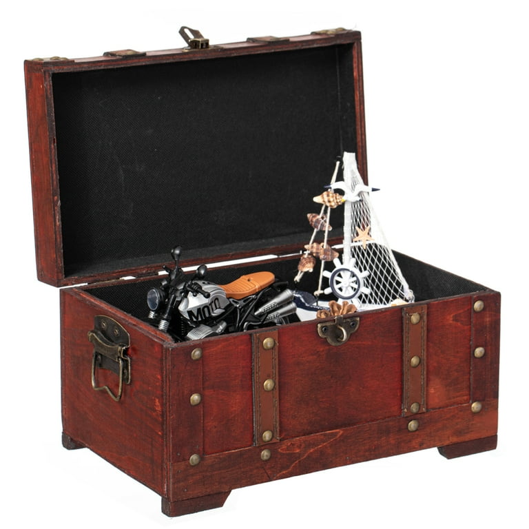 Multi-Function Vintage-Inspired Small Wooden Storage Box and
