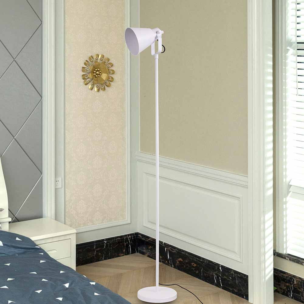 Mainstays 64" Modern Adjustable Head White Floor Lamp with White Shade
