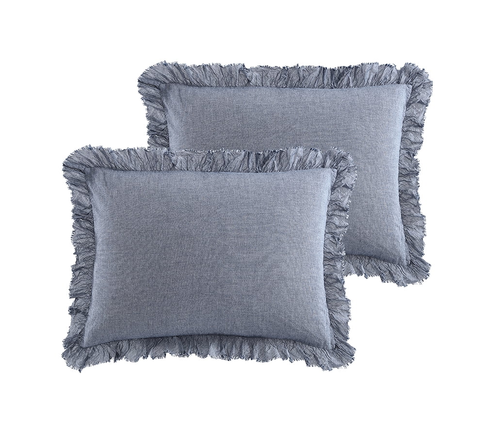 Solid Pattern 2 Pcs Pillow Shams 100% Cotton Standard 20 x 26 Inch  White 