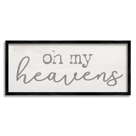 Stupell Industries Oh My Heavens Expression Southern Charm Typography Inspirational Painting Black Framed Art Print Wall Art, 13 x 30
