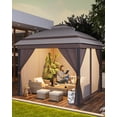 thumbnail image 6 of 10'x10' Outdoor Gazebo  Netting and Curtains, 10x10 OutdoorTent with Mosquito Netting Outdoor Canopy Shelter with 110 Square Feet of Shade Quick Setup Newly Designed Storage Bag, 6 of 9