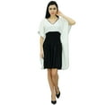 thumbnail image 5 of Bimba Women's Summer Beach Wear Kaftan Smocked Waist Short Caftan Dress, 5 of 9