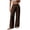 A Brown, variant on Women Pants Ndbuld Women's Linen Wide Leg Pants Elastic Waist Drawstring Casual Trousers With Pockets For Summer Beach Daily Wear Mint Green M