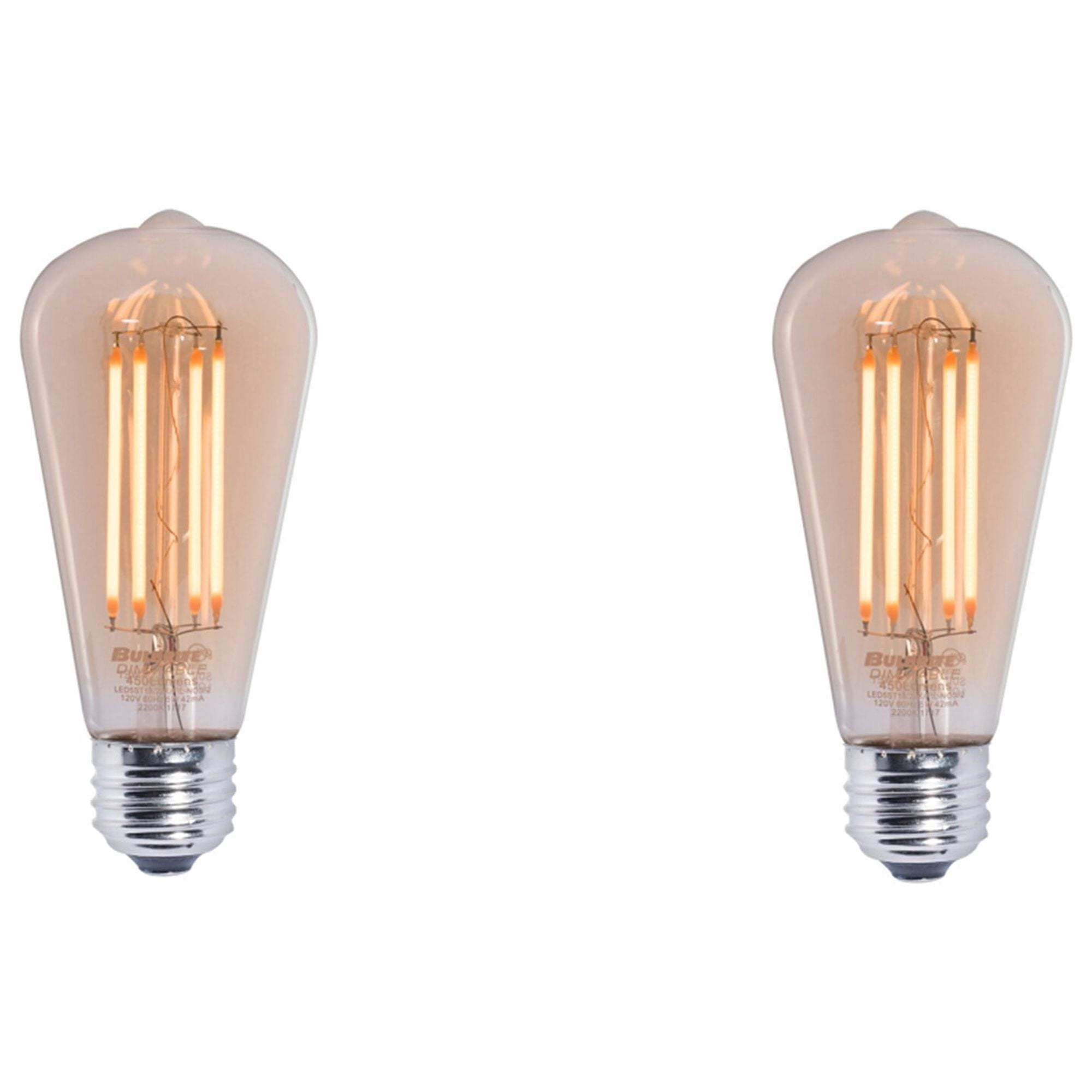 Bulbrite Pack of (2) 5 Watt Dimmable Antique Filament ST18 Medium (E26) LED Bulb - 2200K and 80 CRI