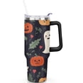 thumbnail image 2 of Halloween Pumpkin Stainless Steel Tumbler Happy Halloween Pumpkin Ghost Insulated Coffee Mug with Straw,Thermal with Lids for Hot and Cold Drinks for Daughter Son 40 oz Boo Cup, 2 of 7