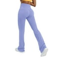 thumbnail image 1 of Pantalones de yoga acampanados para mujer, leggings de cintura alta, pantalones casuales de entrenamiento con corte acampanado, 80 % poliéster, 20 % spandex, tejido elástico, 1 of 5