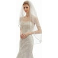 thumbnail image 4 of YooGuoGuo House 2 Tier Fingertip Length Wedding Bridal Veil With Comb X07, 4 of 6