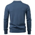 thumbnail image 5 of Adeawade Men Sweaters O Neck Jacquard Collar Pullover Knit Sweater Coatable Warm Textured Long Sleeve Fall Winter Season Outdoor Indoor Use Shirt Trend Clothes Grey M, 5 of 9
