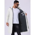 thumbnail image 7 of DARING DIVA Men's Full-Zip Detachable Hooded Long Quilted Puffer Jacket M White, 7 of 7