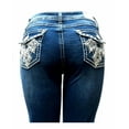 thumbnail image 3 of Jack David Premium Women's Boot cut Rhinestone Mid Rise Bootcut Stretchy Denim Jeans Pants, 3 of 5