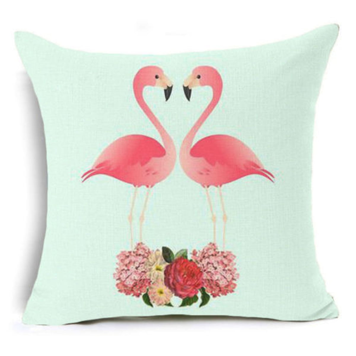 Cute Flamingo Sofa Super Soft Pillow Cover Cushion Cover Simple Waist Pillowcase 
