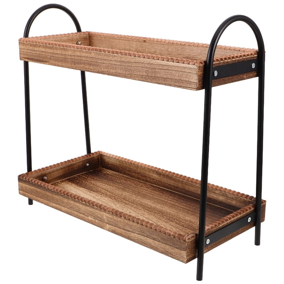 Hemobllo 2-Tier Wooden Organizer Shelf for Bathroom, Kitchen, Skincare, Cosmetics, Toiletries Storage and Display