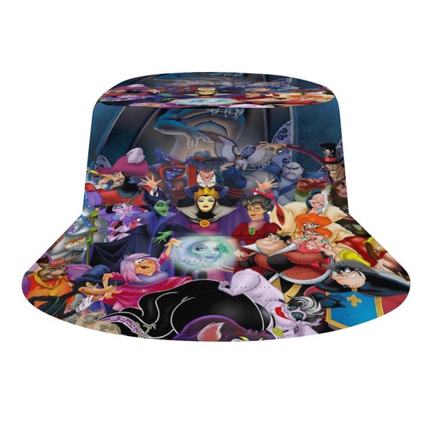 Villanos Sombrero bucket para adultos, gorra de protección solar, sombrero de pescador plegable para viajes al aire libre, pesca y actividades de verano