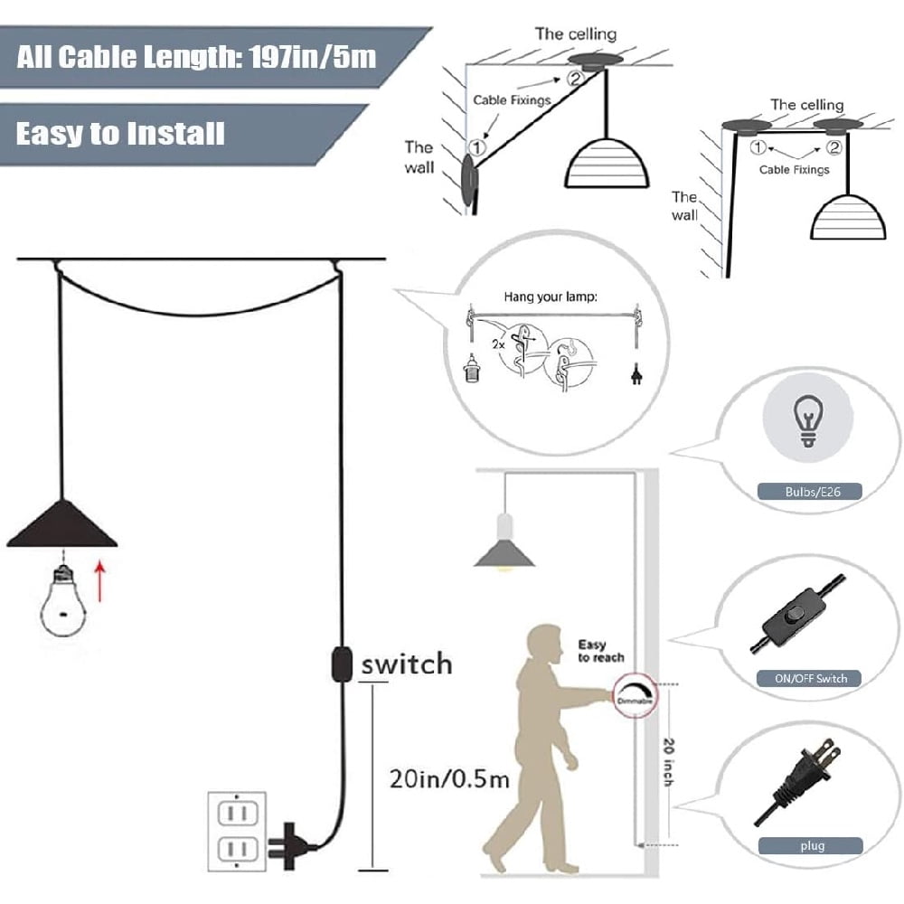 Resin Moon Pendant Lamp Plug in Adjustable Cord, 3D Printing Hanging Ceiling Lighting Fixture, Pendant Light for Home, Office, Bars and Cafe, ddct210821B05