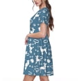 thumbnail image 2 of Easygdp Poodle Dog para Vestido Transpirable de Mujer, Vestido Suelto de Manga Corta con Pliegues y Bolsillos para el Verano, 2 of 6