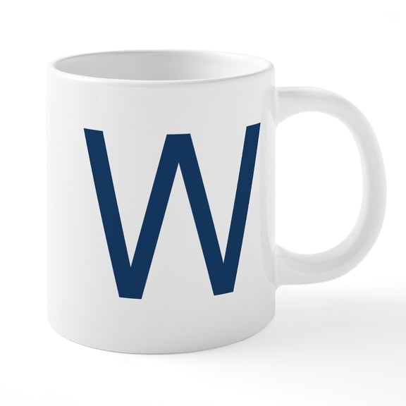 CafePress - Blue W - 20 Oz White Ceramic Mega Mug