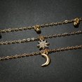 thumbnail image 5 of Accesorio de joyería de aleación de collar de clavícula con colgante de luna de diamantes de imitación de múltiples capas para mujer, 5 of 5