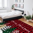 thumbnail image 5 of Christmas Tree Area Rug 5x7ft Winter Snowflake Red Black Plaid Non-Slip Washable Square Rugs Soft Felt Indoor Floor Mat for Bedroom Kitchen Living Room Bathroom, 5 of 8