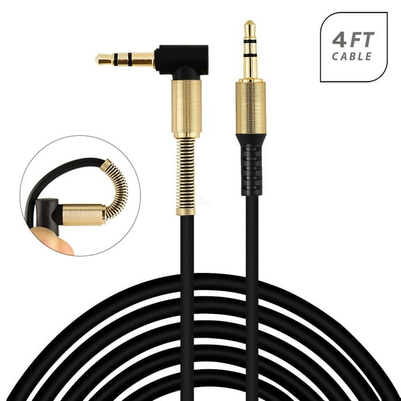 Universal Metallic Angled Auxiliary 3.5mm Audio Stereo Cable