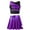 Purple, variant on YIZYIF Girls Shiny Metallic Crop Top with Ruffled A-Line Skirt Skort Teens Jazz Hip Hop Modern Dance Costume Lake Green 10