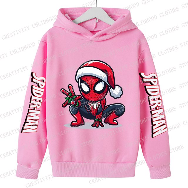 Weihnachten Spiderman Kinder Sudaderas con capucha Disney Kind Pullover Freizeit kleidung Anime Kinder Sudaderas para niños pequeños Dibujos animados Tops