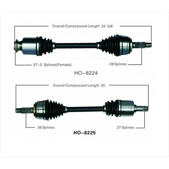 Complete CV Drive Axles for Honda Civic Si 2.0L 6 Speed Manual 06-11