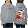 thumbnail image 2 of Zylarhe Girls Boys Sweatshirt Girls Long Sleeve Christmas Printed Hoodie Soft Pullover Sweatshirt Cute Top Clothes For Winter Holiday Grey 7-8 Years, 2 of 5