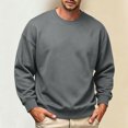 thumbnail image 5 of OIOLOYJM Sweatshirts for Men Long Sleeve Casual Crew Neck Relaxed Fit Running Workout Pullover Retro Classic Cozy Warm Loungewear Gray S, 5 of 6