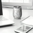 thumbnail image 3 of 12oz Stemless Wine Tumblers Light Grey Leaf Like Pattern Vacuum Insulated Stainless Steel Travel Tumbler Cups Mug with Lid and Straw for Champaign,Cocktail,Beer with Cleaning Brush, 3 of 5
