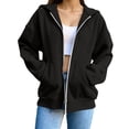 thumbnail image 5 of YanHoo Women's Fall Zip Up Hoodies Sweatshirts | Comfy Fleece Lined, Long Sleeve Pockets, Drawstring Hooded, Loose Fit, Fashion Y2K, Track Jackets, Spring Winter Clothing, 5 of 7