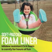Swurfer Kiwi Baby - Toddler Swing with Foam-Lined Shell, Indoor and Outdoor Toy, Ages 6 Months+, Green
