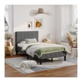 thumbnail image 3 of Twin Upholstered Bed Frame with Button Tufted Headboard, 3 of 9