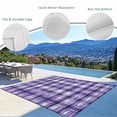 thumbnail image 3 of Purple Plaid Outdoor Rug for Patio/Deck/Porch, Non-Slip Large Area Rug 6 x 9 Ft, Modern Art Checkered Farmhouse Indoor Outdoor Rugs Washable Area Rugs, Reversible Camping Rug Carpet Runner, 3 of 8