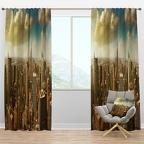 Designart 'Midtown and Downtown Manhattan' Modern Cityscape Blackout Curtain Panel