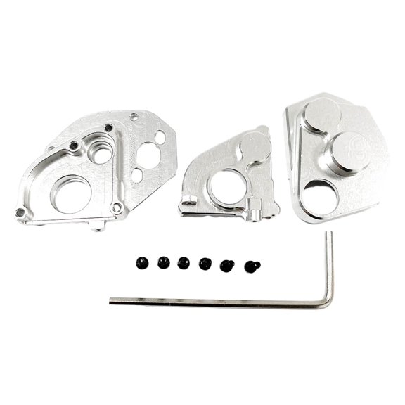 Carcasa de caja de cambios Vogacara para coche RC 1/24 Axial SCX24 Crawler RC Plata