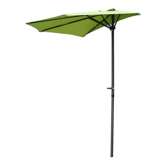 9 ft. Half Round Wall Hugger Umbrella, Grass Green