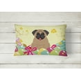thumbnail image 2 of Carolines Treasures BB6005PW1216 Easter Eggs Pug Brown Canvas Fabric Decorative Pillow, 12H x16W, multicolor, 2 of 3