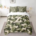 thumbnail image 2 of Feelyou Boy Cartoon Camo Bedding Comforter Set 7pcs, Initial Z Letter Queen Bedding Sets, 2 of 8