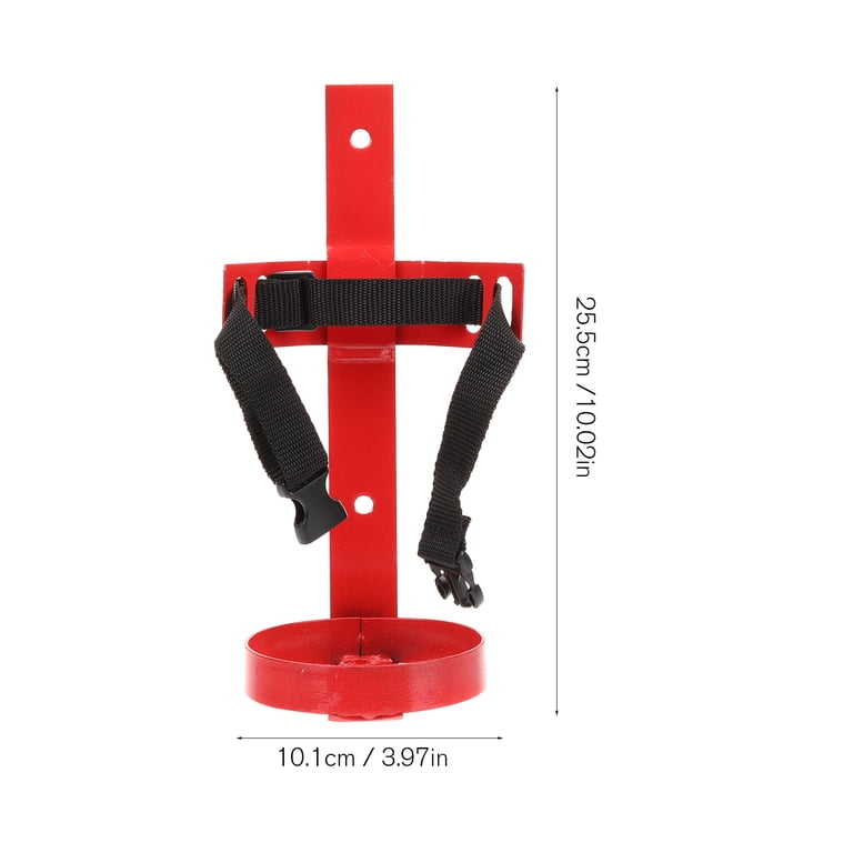 Universal Fire Extinguisher Bracket & Signs – 4-Pack Fork-Style Wall Mount Hanger For Dry Chemical & Water Extinguishers With Valve Slots, Includes Screws & Anchors