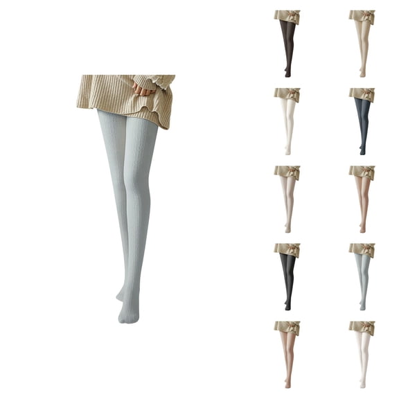 Women Tights 2026 Fall Winter Cute Cable Knit Soft Stockings Pantyhose Leggings Opaque Tights