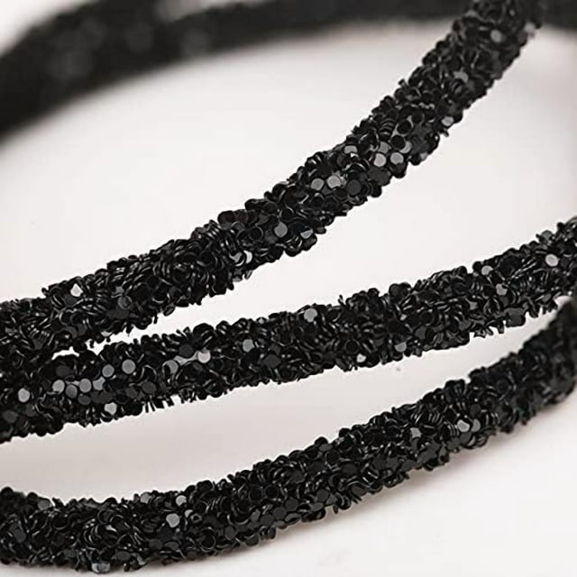 HUGFEGWE 5 Yards 6mm Corde à Sequins Strass Tube Corde Résine Garnitures Strass PVC Corde Robe de Mariée Costume Applique Accessoire Bijoux Artisanat Nœuds Sacs Boucles d'Oreilles Fait Main