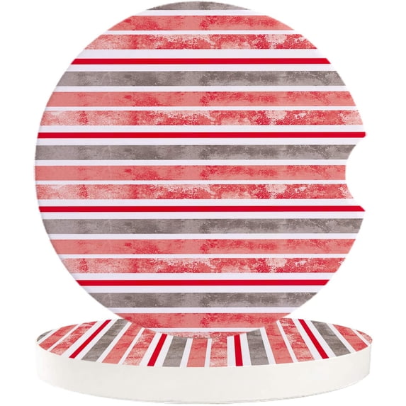 FMSHPON Red Watercolor Gradient Texture Set of 6 Car Coaster for Drinks, Absorbent Ceramic Stone Coasters Cup Mat with Cork Base for Home Kitchen Room Coffee Table Bar Decor