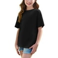 thumbnail image 5 of JoyHoop Girls Short Sleeve T Shirts Kids Summer Oversized Tops Casual Crewneck Basic Tees 5-15y, 5 of 8