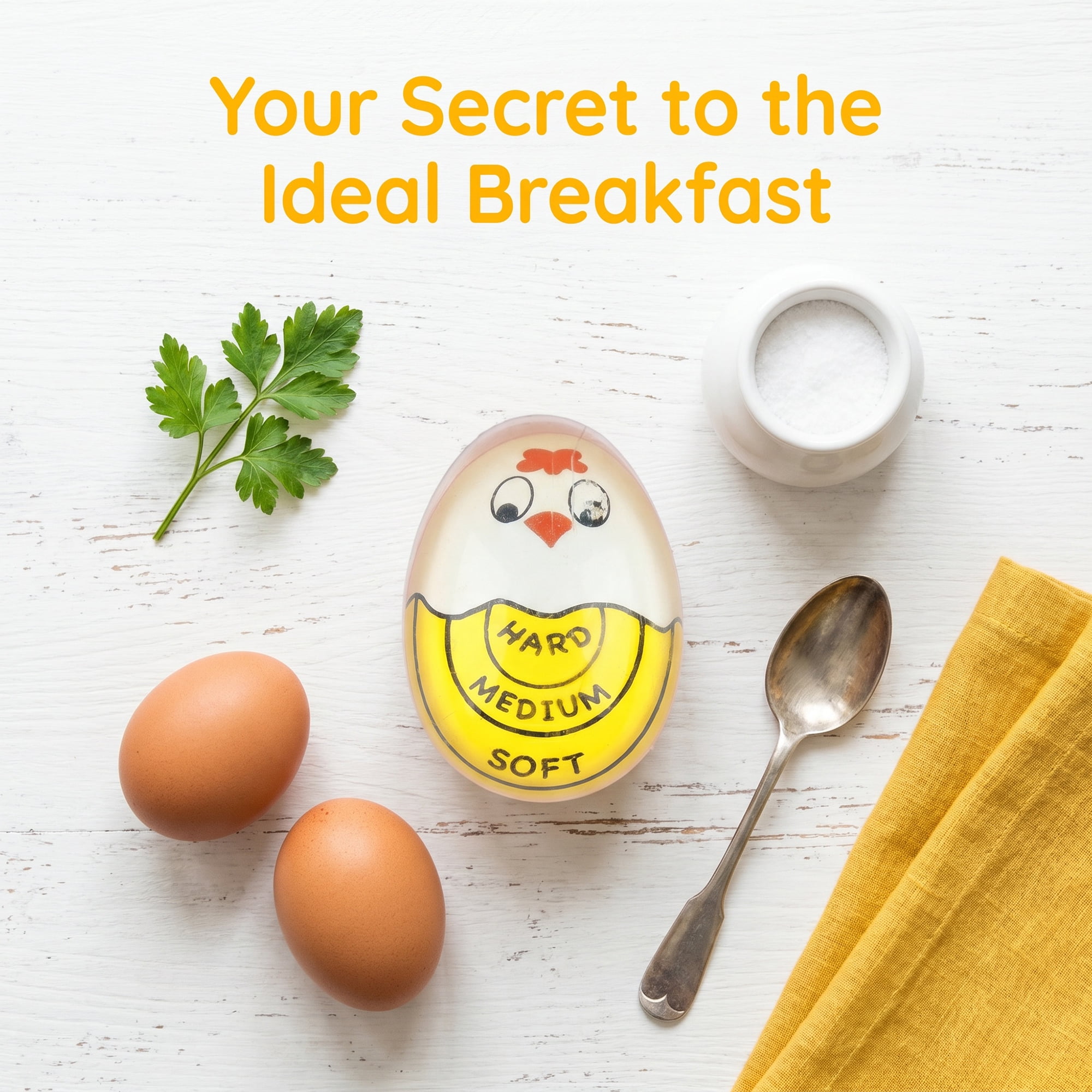 Unique Bargains Egg Timer with Color Changing Indicator for Perfect Boiled Eggs Yellow